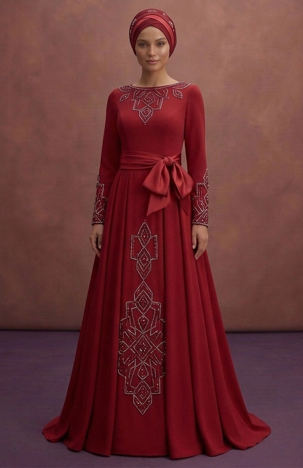 Red Modest Prom Dresses for Formal Events – Muslim Collection