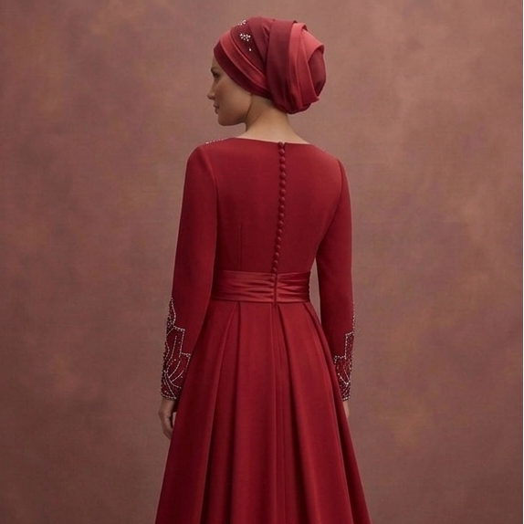 Red Modest Prom Dresses for Formal Events – Muslim Collection
