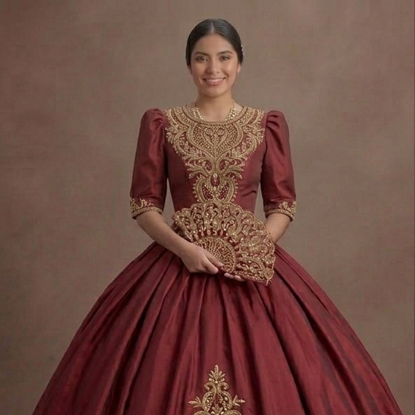 Red Quinceañera Dress - Classic Taffeta Traditional Look