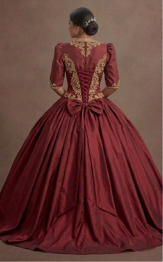 Red Quinceañera Dress - Classic Taffeta Traditional Look