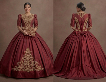 Red Quinceañera Dress - Classic Taffeta Traditional Look