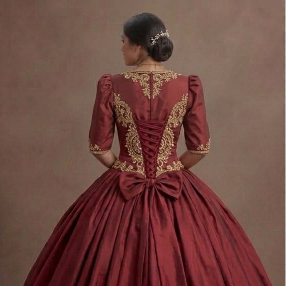Red Quinceañera Dress - Classic Taffeta Traditional Look