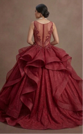 Red Quinceañera Dress - Glitter Tulle Ball Gown for 2026