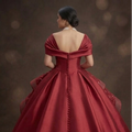 Red Quinceañera Dress - Off-the-Shoulder Silk Sophistication