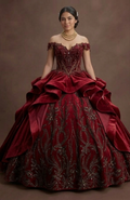 Red Quinceañera Dress in Velvet: Elegant Winter XV Style