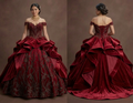 Red Quinceañera Dress in Velvet: Elegant Winter XV Style