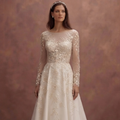 Refined Wedding Dresses with Delicate Embroidered Flowers