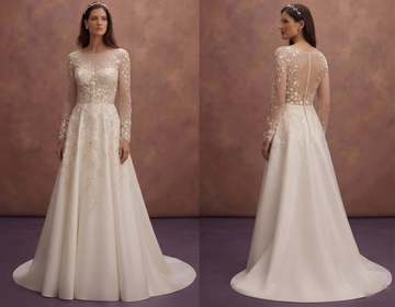 Refined Wedding Dresses with Delicate Embroidered Flowers