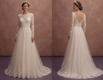 Romantic Alençon Lace Wedding Dresses with Elegant Details