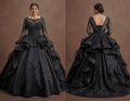 Romantic Black Quinceañera Dress Chantilly Lace Overlay