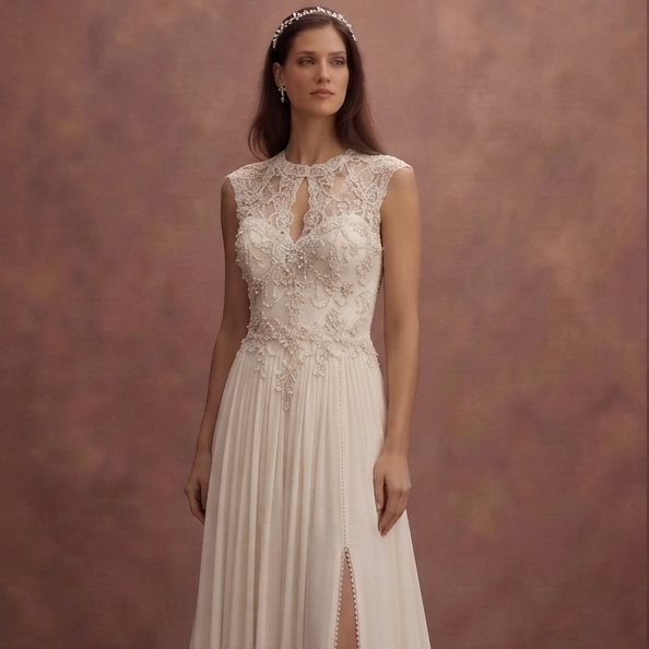 Romantic Bridal Gowns with Pearl Accents