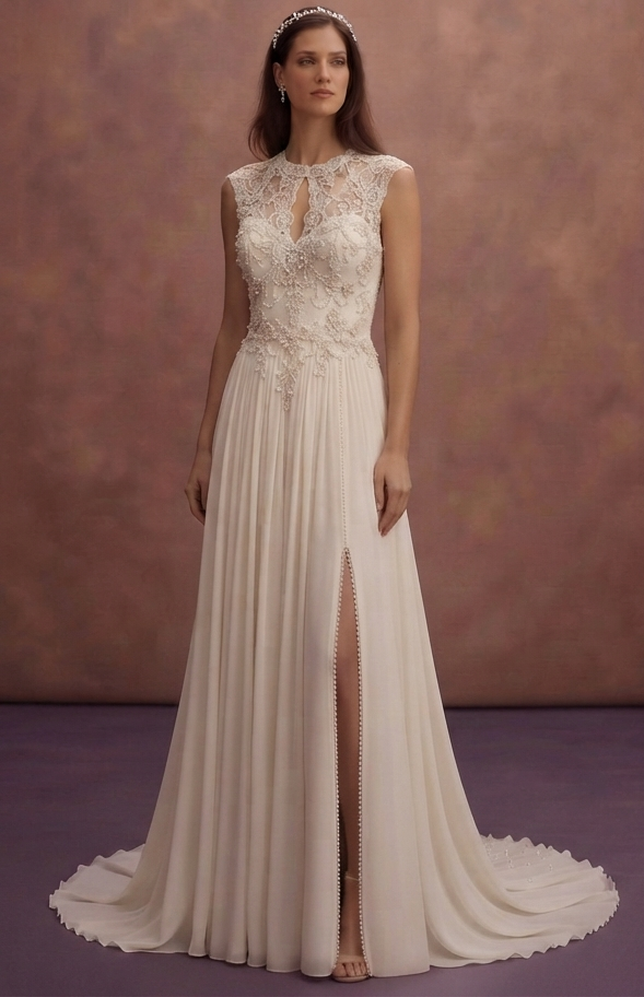 Romantic Bridal Gowns with Pearl Accents