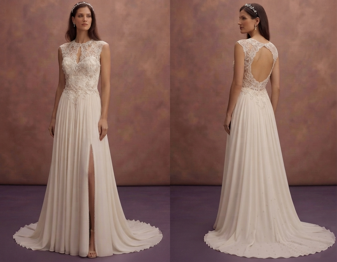 Romantic Bridal Gowns with Pearl Accents