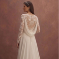 Romantic Garden Wedding Dresses with Lace Sleeves