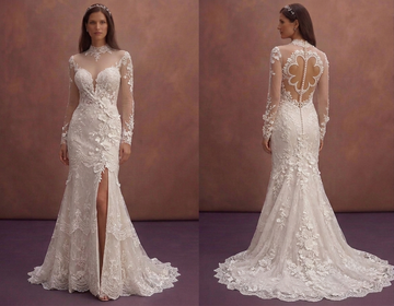 Romantic Lace Wedding Dresses with Floral Details