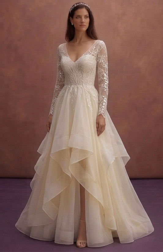 Romantic Organza Wedding Dresses with Soft Layers