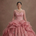 Romantic Rose Pink Quinceañera Gown in Premium Silk