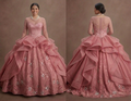 Romantic Rose Pink Quinceañera Gown in Premium Silk
