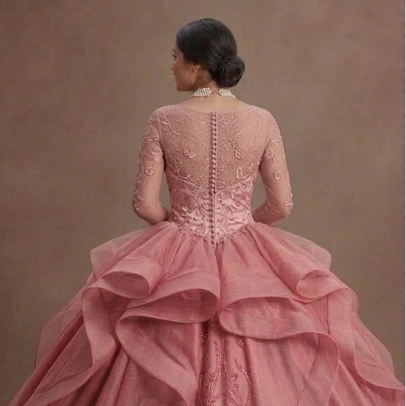 Romantic Rose Pink Quinceañera Gown in Premium Silk