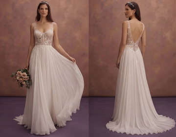 Romantic Silk Chiffon Wedding Dresses with Flowing Skirts