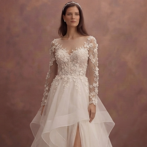 Romantic Wedding Dresses with Layered Organza Skirts