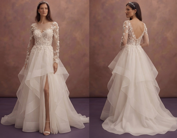 Romantic Wedding Dresses with Layered Organza Skirts