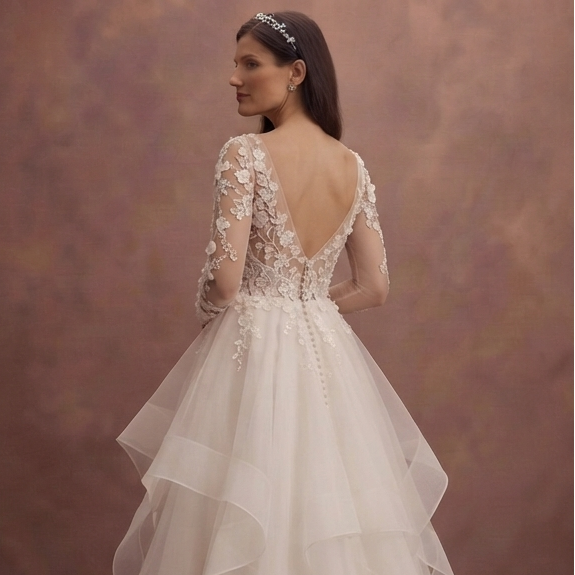Romantic Wedding Dresses with Layered Organza Skirts