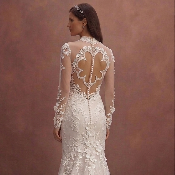 Romantic Lace Wedding Dresses with Floral Details