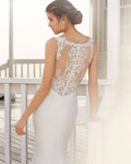 Timeless Mermaid Wedding Gown with Spaghetti Straps, Boat Neckline, and Flattering Silhouette for a Sophisticated Bridal Look