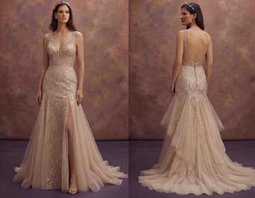 Rose Champagne Wedding Dresses with Elegant Glamour