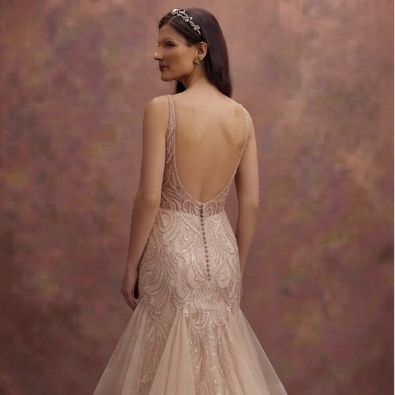 Rose Champagne Wedding Dresses with Elegant Glamour