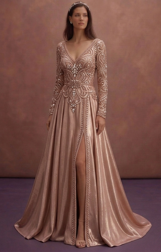 Rose Gold Wedding Dresses with Glamorous Accents