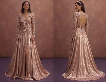 Rose Gold Wedding Dresses with Glamorous Accents