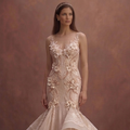 Rose Ivory Mermaid Bridal Dress with Sheer Illusion Back