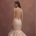 Rose Ivory Mermaid Bridal Dress with Sheer Illusion Back