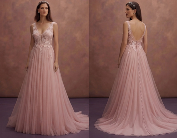 Rose Pink Bridal Dresses with Romantic Style