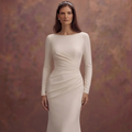 Ruched Crepe Wedding Dresses with Flattering Fit