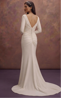 Ruched Crepe Wedding Dresses with Flattering Fit