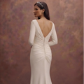 Ruched Crepe Wedding Dresses with Flattering Fit