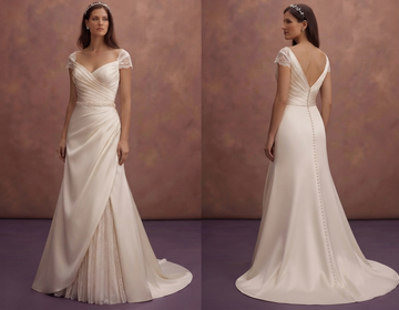 Ruched Satin Wedding Dresses with Flattering Designs