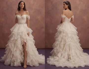 Ruffled Organza Wedding Dresses with Romantic Flair