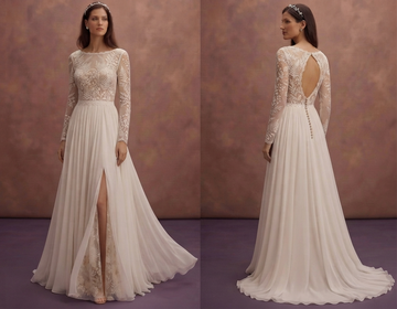 Rustic Chiffon Wedding Dresses with Natural Beauty