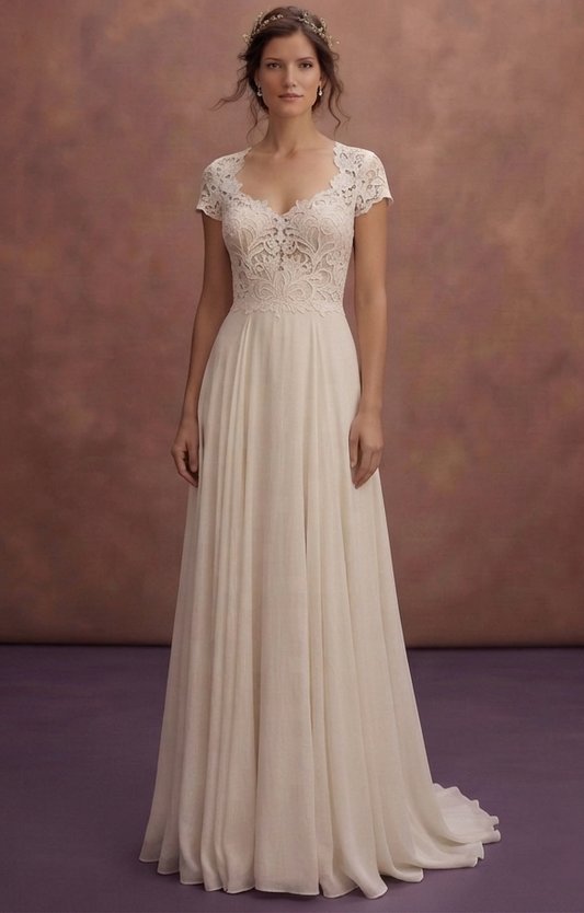 Rustic Wedding Dresses with Soft Cotton Lace