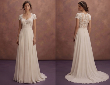 Rustic Wedding Dresses with Soft Cotton Lace