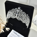 Bridal Hair Jewelry Big Large Zircon Tiaras and Crowns CZ Headpiece For Brides Diadem Crystal Earrings Set Wedding Accessories