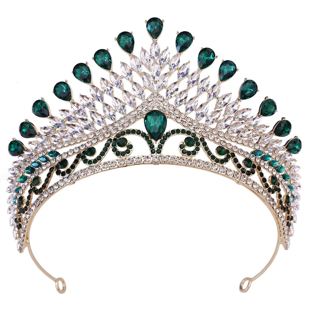 Baroque Queen Crowns For Women Crystal Princess Bridal Tiara Crown For Pageant Party Prom Hair Jewelry Diadem Wedding Headdress as picture 1