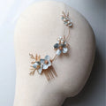 Wedding Accessories Blue Flower Hair Comb Pin Clip Leaf Hairpins For Brides Bridesmaids Women Headpiece Headband Bridal Jewelry