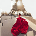 Sexy Halter Burgundy Evening Dress Long Train Prom Dress Sexy Open Back Party Dress Silk فساتين مناسبة رسمية