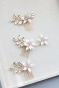 Wedding Accessories Gold Color Flower Hair Comb Pin Clip Crystal Hairpins For Brides Bridesmaids Leaf Head pieces Bridal Jewelry