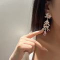 High Quality AAA Zircon Bridal Earrings Pink CZ Zirconia Wedding Earring For Women Brides Accessories Dinner Party Dress Jewelry